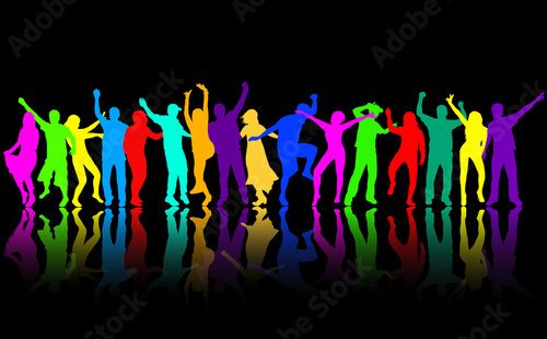 Fototapeta Dancing people silhouettes