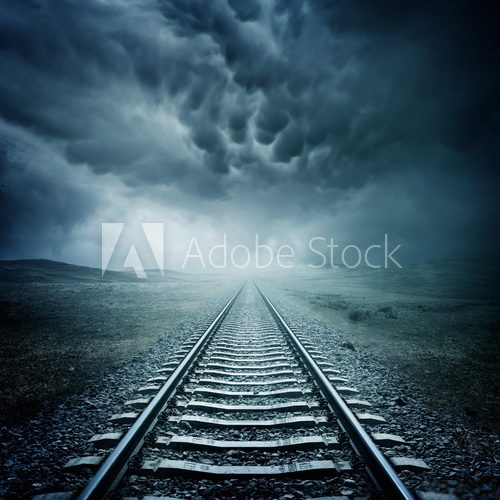 Fototapeta Dark Railway Track