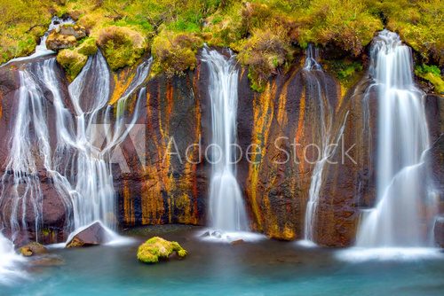 Fototapeta Detail of the Hraunfossar falls in Iceland