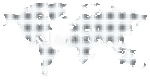 Fototapeta Dotted World Map - grey