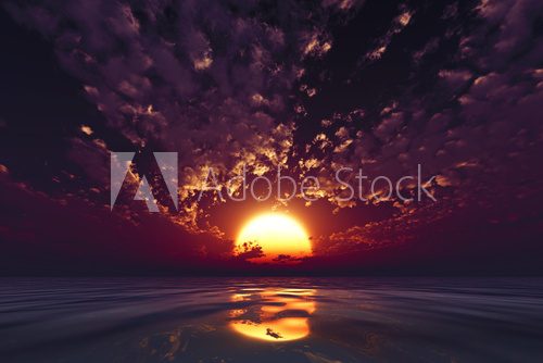 Fototapeta dramatic violet sunset