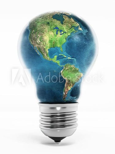 Fototapeta Earth in lightbulb