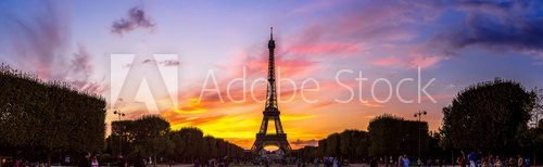 Fototapeta Eiffel Tower at sunset in Paris
