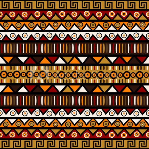 Fototapeta Ethnic decorative background. Seamless pattern for wrapping pape