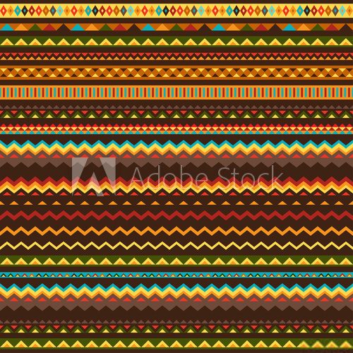 Fototapeta Ethnic ornament abstract geometric seamless fabric pattern.