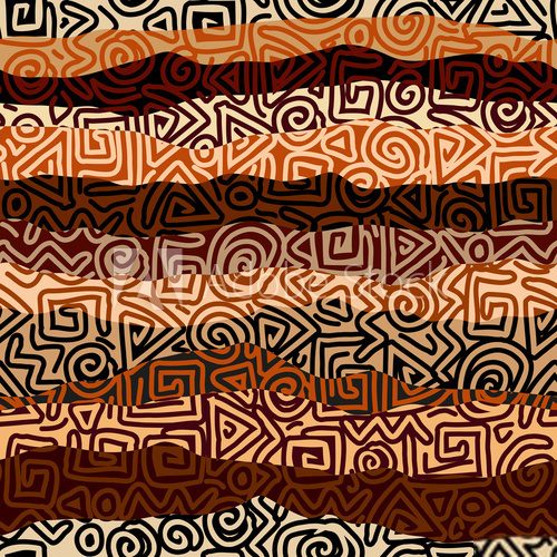 Fototapeta Ethnic strikes pattern in brown colors
