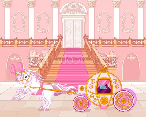 Fototapeta Fairytale pink carriage