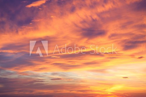 Fototapeta Fantastic background of real sundown sky, colorful natural