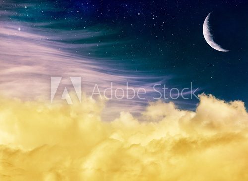 Fototapeta Fantasy Moon and Clouds