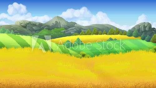 Fototapeta Farm landscape vector background