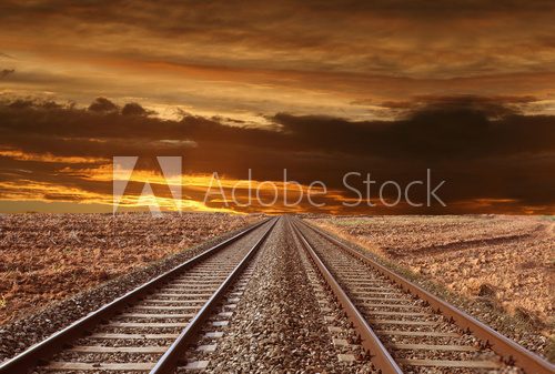 Fototapeta ferrovia nel deserto
