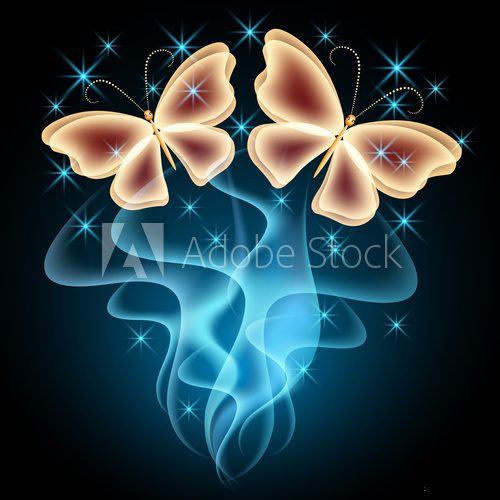 Fototapeta Fireworks and butterflies