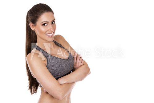 Fototapeta fitness woman on white background