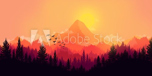 Fototapeta Flat landscape