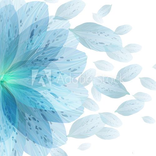 Fototapeta Floral round pattern of blue flower petals