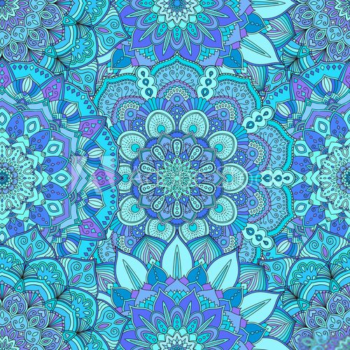 Fototapeta Flower Pattern Intricate Blue