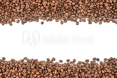 Fototapeta Fragrant coffee beans in large quantities