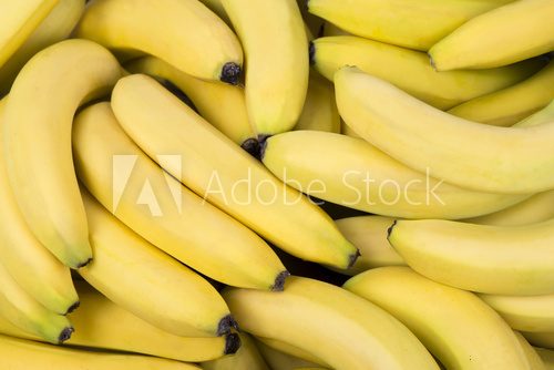 Fototapeta Fresh bananas and South America map