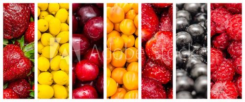 Fototapeta Fresh Healthy Summer Fruits Collection Collage Set