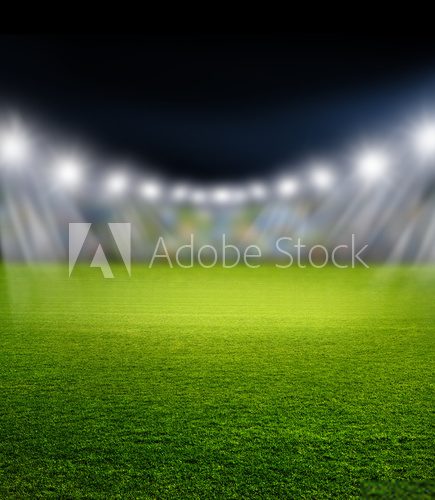 Fototapeta FuÃballstadion mit Scheinwerferlicht