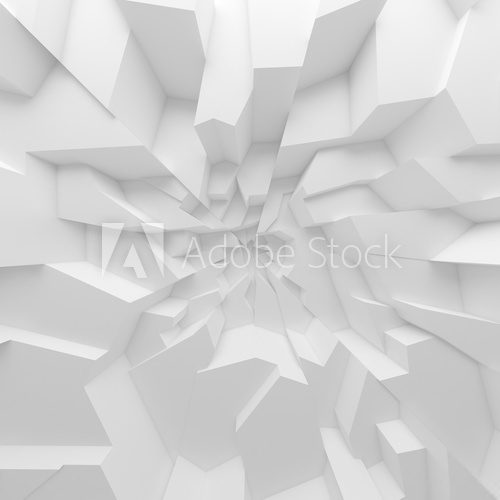 Fototapeta Geometric color abstract polygons wallpaper, as crack wall