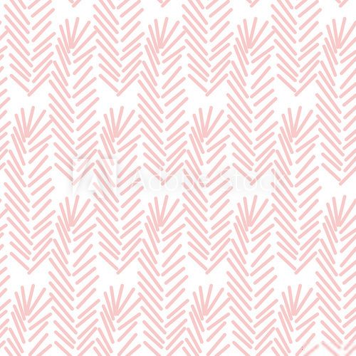 Fototapeta Geometric seamless pattern in color of the year 2016. Abstract simple line branches or feathers design. Rose quartz pastel color.