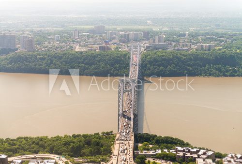 Fototapeta George Washington Bridge. Aerial view view of New York City