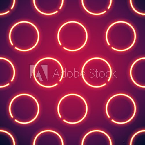 Fototapeta Glowing Neon Circles Seamless Background