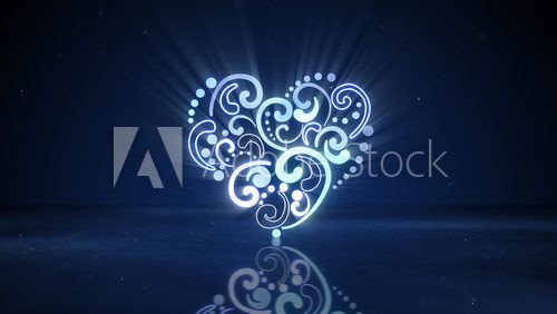 Fototapeta glowing neon heart shape