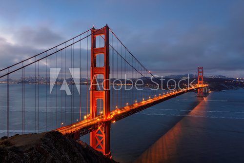 Fototapeta Golden Gate Bridge at sunrise, San Francisco, California, USA.