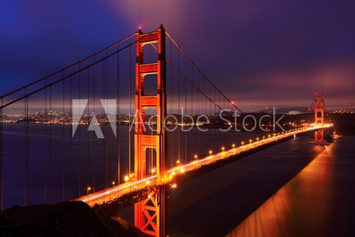 Fototapeta Golden Gate Bridge, San Francisco at night, USA