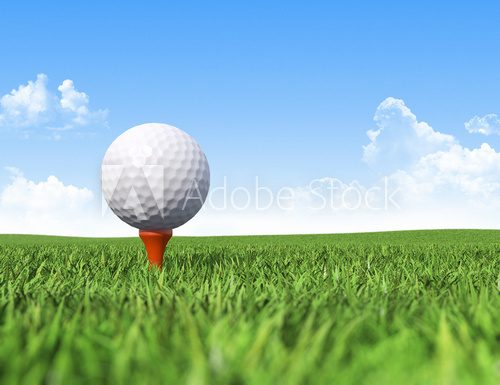 Fototapeta Golf ball on tee in grass