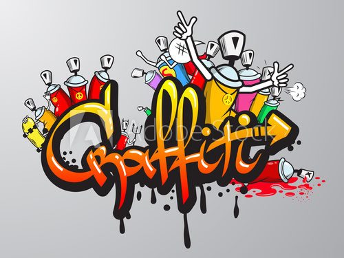 Fototapeta Graffiti characters print