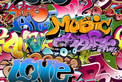 Fototapeta Graffiti seamless background. Hip-hop art