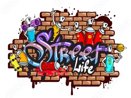Fototapeta Graffiti word characters composition