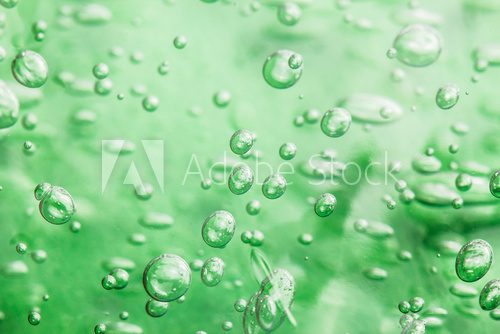 Fototapeta Green bubble water gel background.