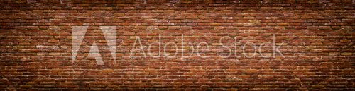 Fototapeta grunge brick wall, old brickwork panoramic view