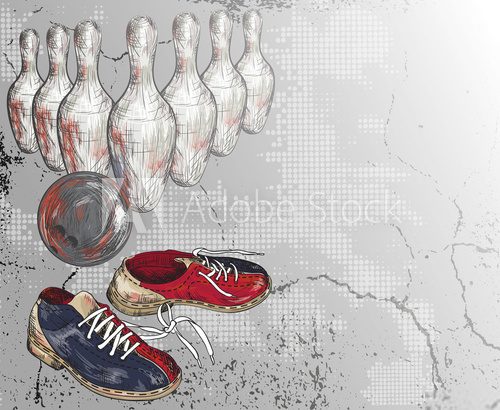 Fototapeta Grunge  vector background of a bowling design