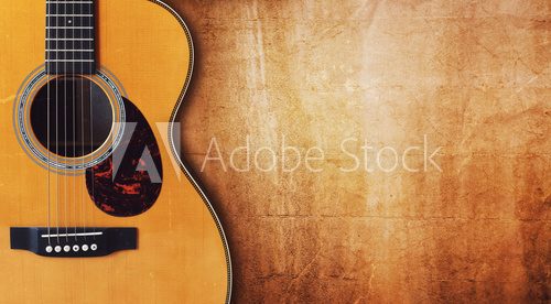 Fototapeta Guitar and blank grunge background