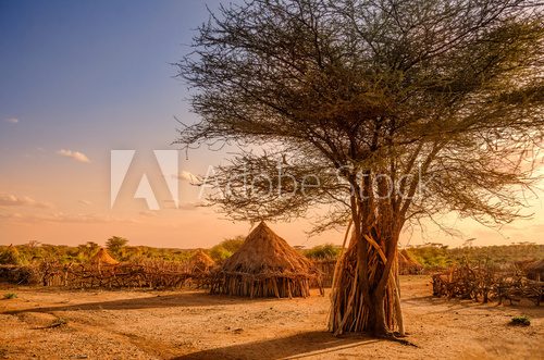 Fototapeta Hamer village near Turmi, Ethiopia