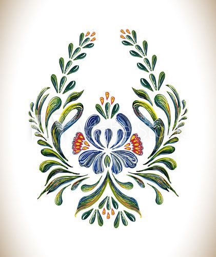 Fototapeta Hand Drawn vintage floral ornament.  Vector  Illustration  