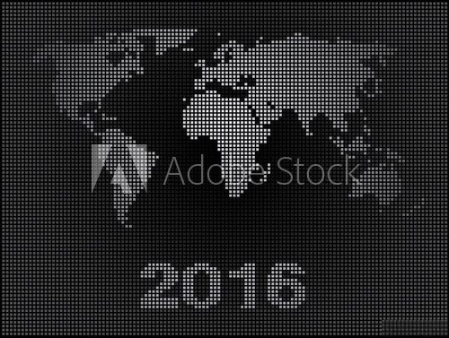 Fototapeta Happy New Year 2016 Map