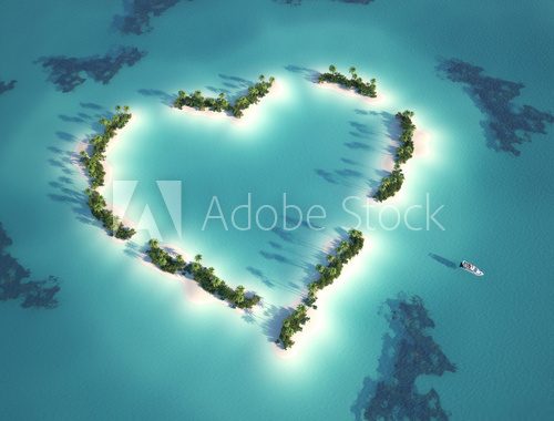 Fototapeta heart shaped island