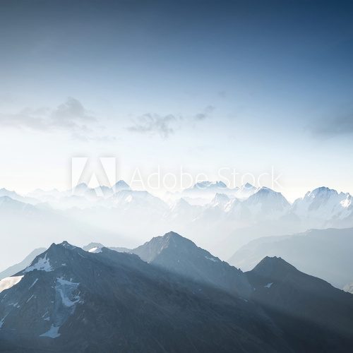 Fototapeta High mountain in morning time. Beautiful natural landscape