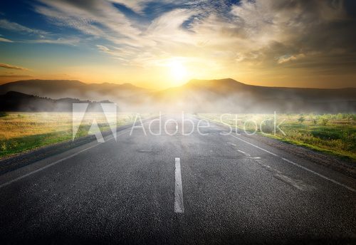 Fototapeta Highway to mountains