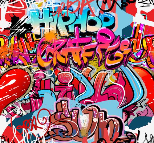 Fototapeta Hip hop graffiti urban art background