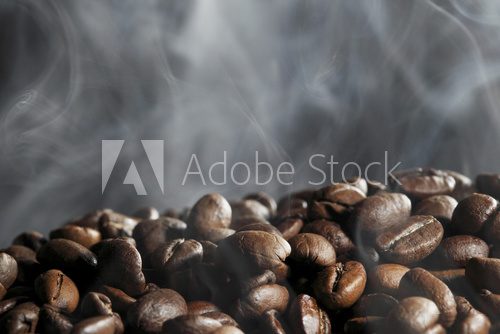 Fototapeta Hot roasted coffee beans
