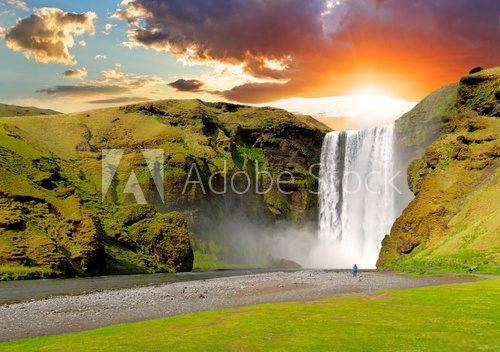 Fototapeta Iceland, waterfall - Skogafoss