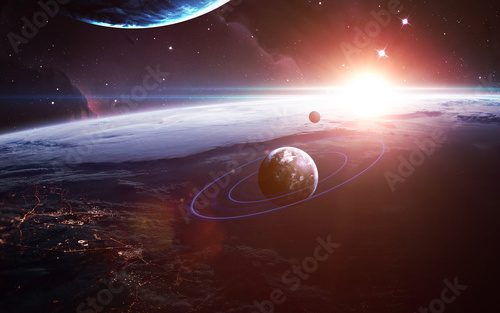 Fototapeta Infinite space background with nebulas and stars. This image elements furnished by NASA