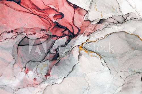 Fototapeta Ink, paint, abstract. Closeup of the painting. Colorful abstract painting background. Highly-textured oil paint. High quality details. Alcohol ink modern abstract painting, modern contemporary art.